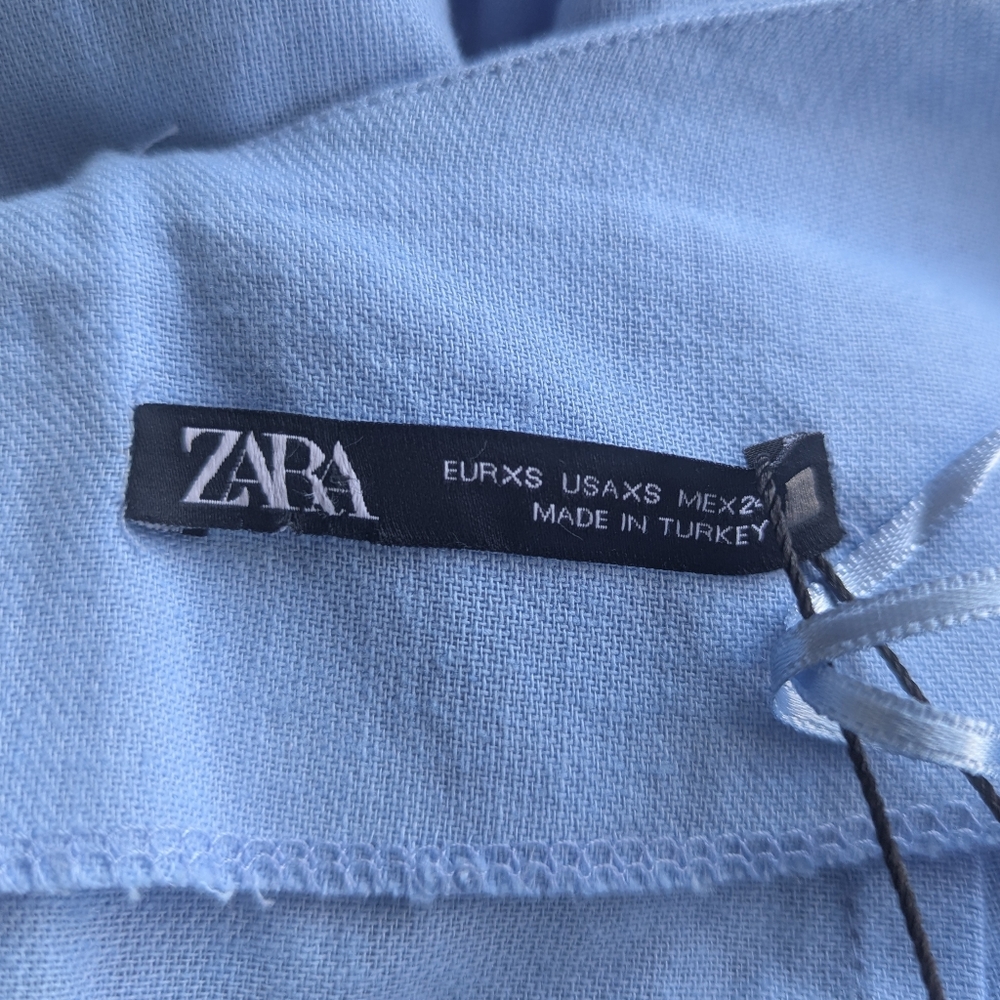 Zara Light Blue Ruffle-Strap Jumpsuit - Picture 4 of 11